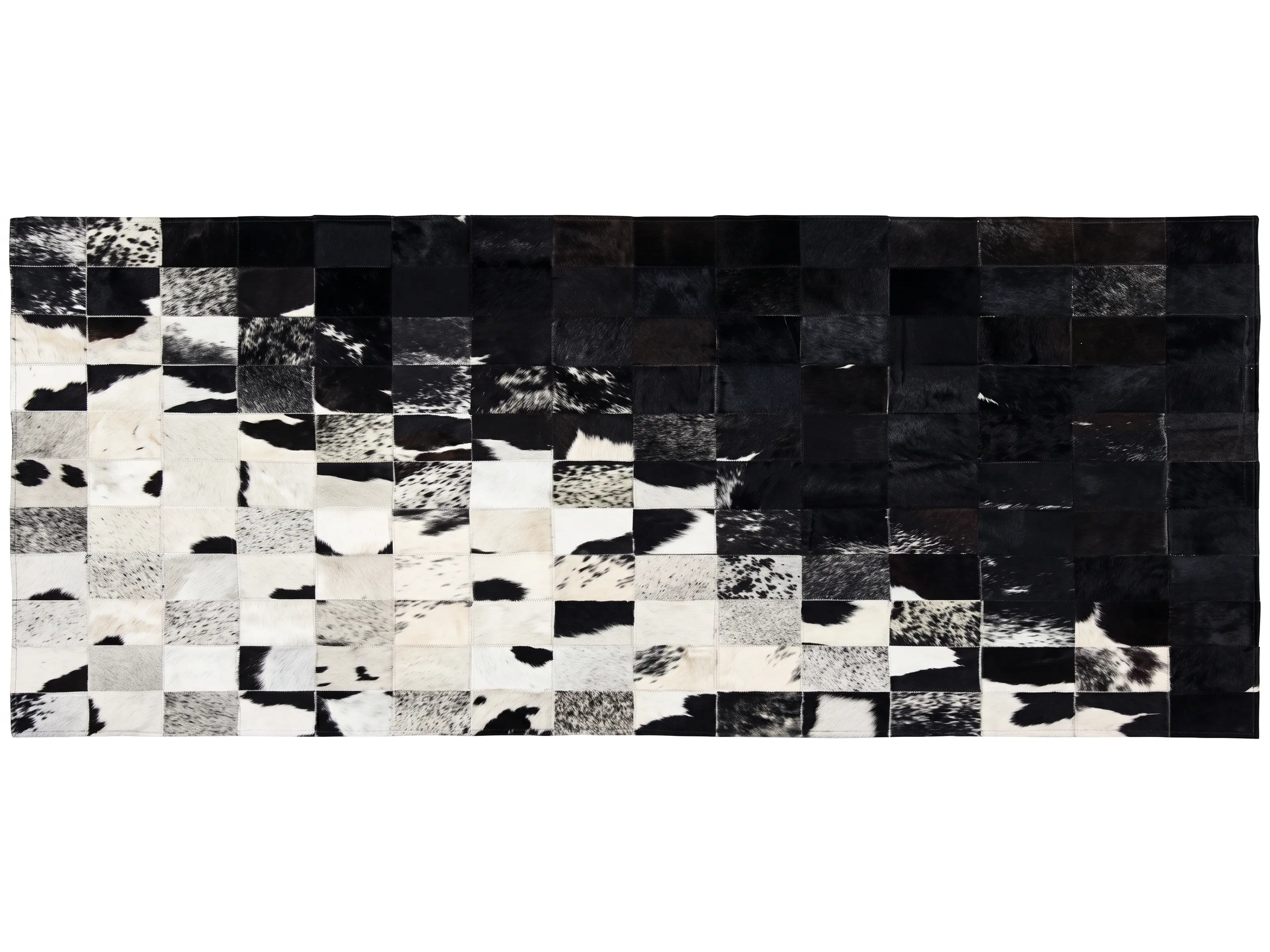 Wholesale Cowhide Runner Rugs | B2B Trade Supply | Hualo Decor (CPR-RN-004) cowhide patchwork rug