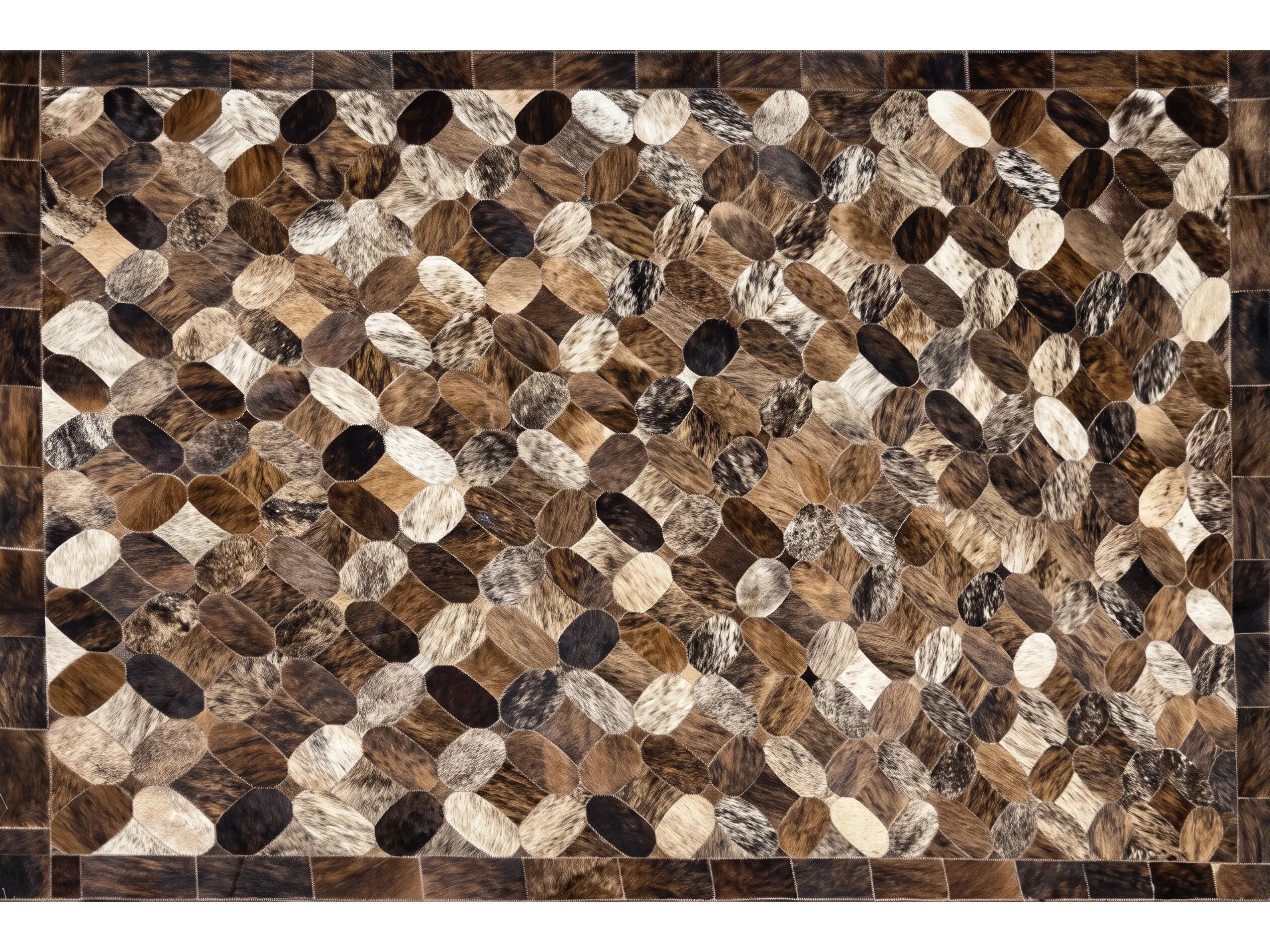 Genuine Patchwork Cowhide Rugs | Natural Hair-On Leather | Hualo Decor (CPR-RC-006) cowhide patchwork rug