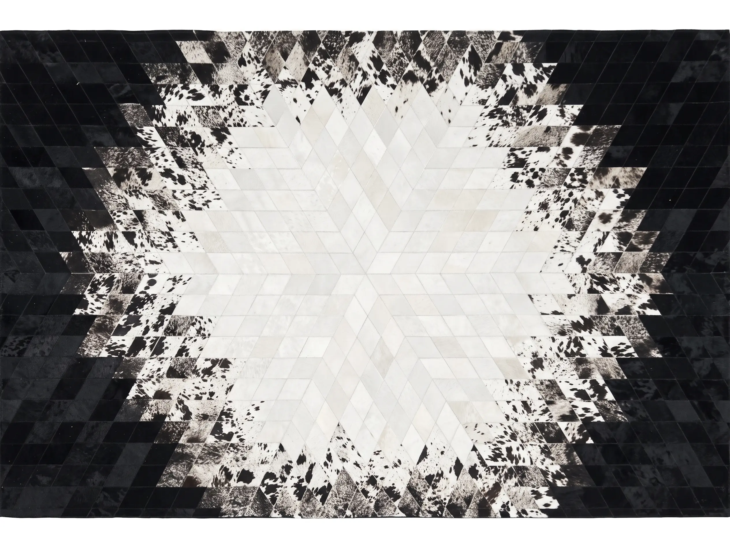 Genuine Patchwork Cowhide Rugs | Natural Hair-On Leather | Hualo Decor (CPR-RC-009) cowhide patchwork rug