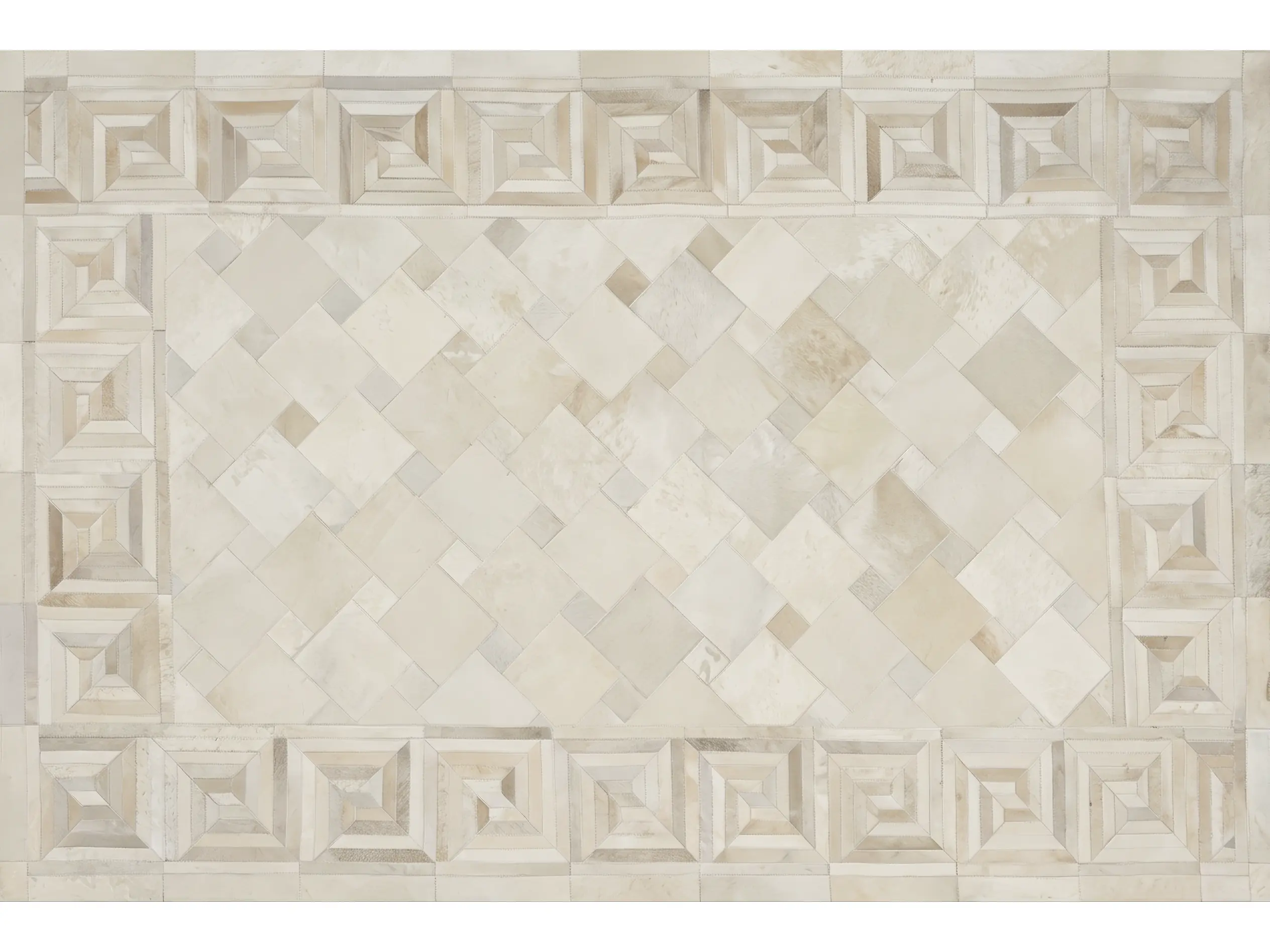 Genuine Patchwork Cowhide Rugs | Natural Hair-On Leather | Hualo Decor (CPR-RC-010) cowhide patchwork rug