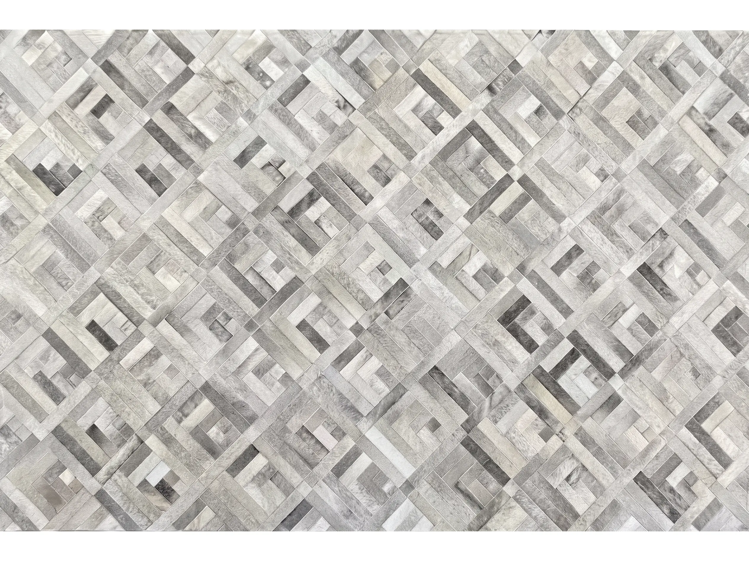 Custom Patchwork Cowhide Rugs | Bespoke Designs & Sizes | Hualo Decor (CPR-RC-026) cowhide patchwork rug
