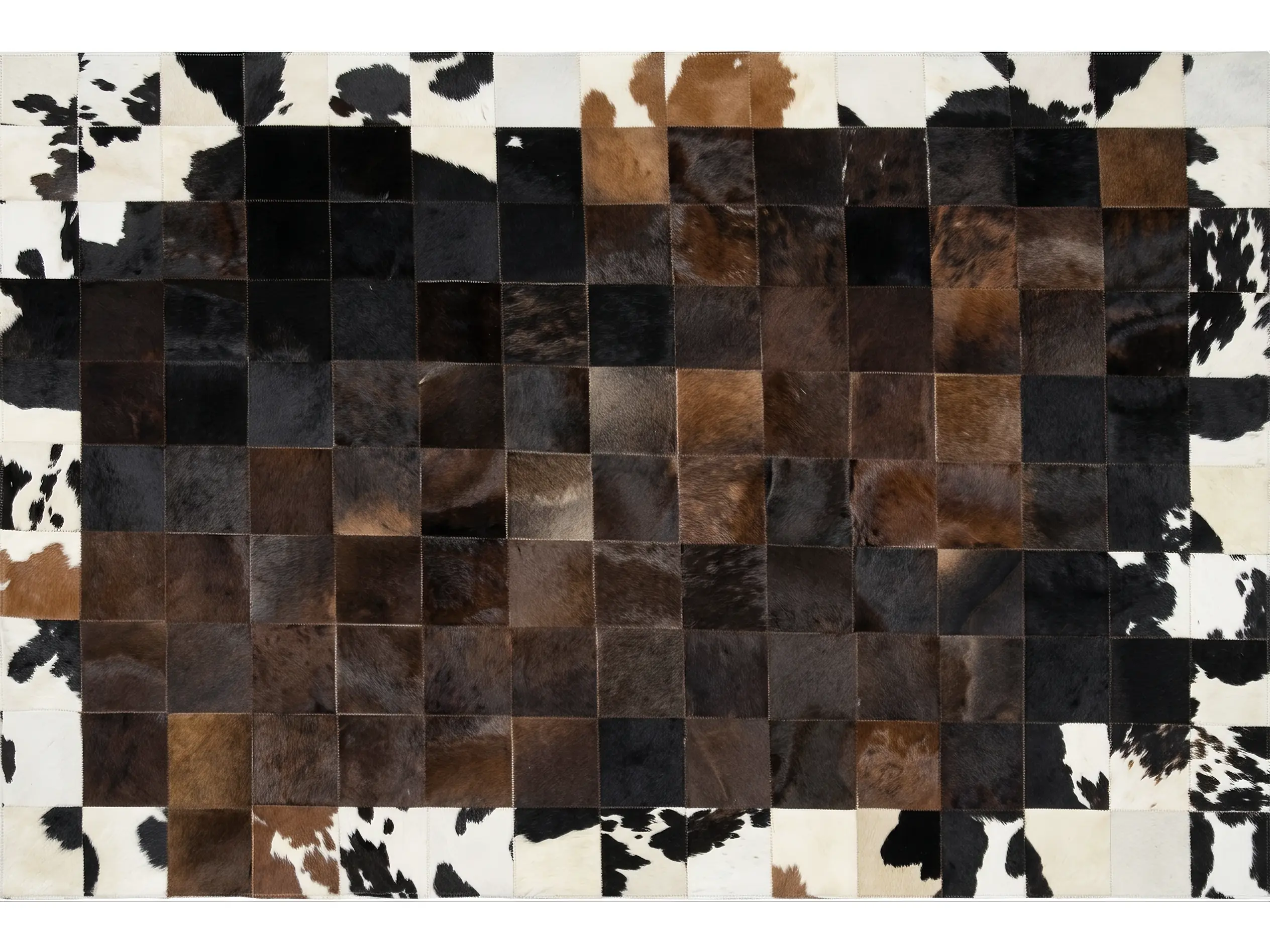 Patchwork Cowhide Rugs | Genuine Hair-On Cowhide | Hualo Decor (CPR-RC-002) cowhide patchwork rug