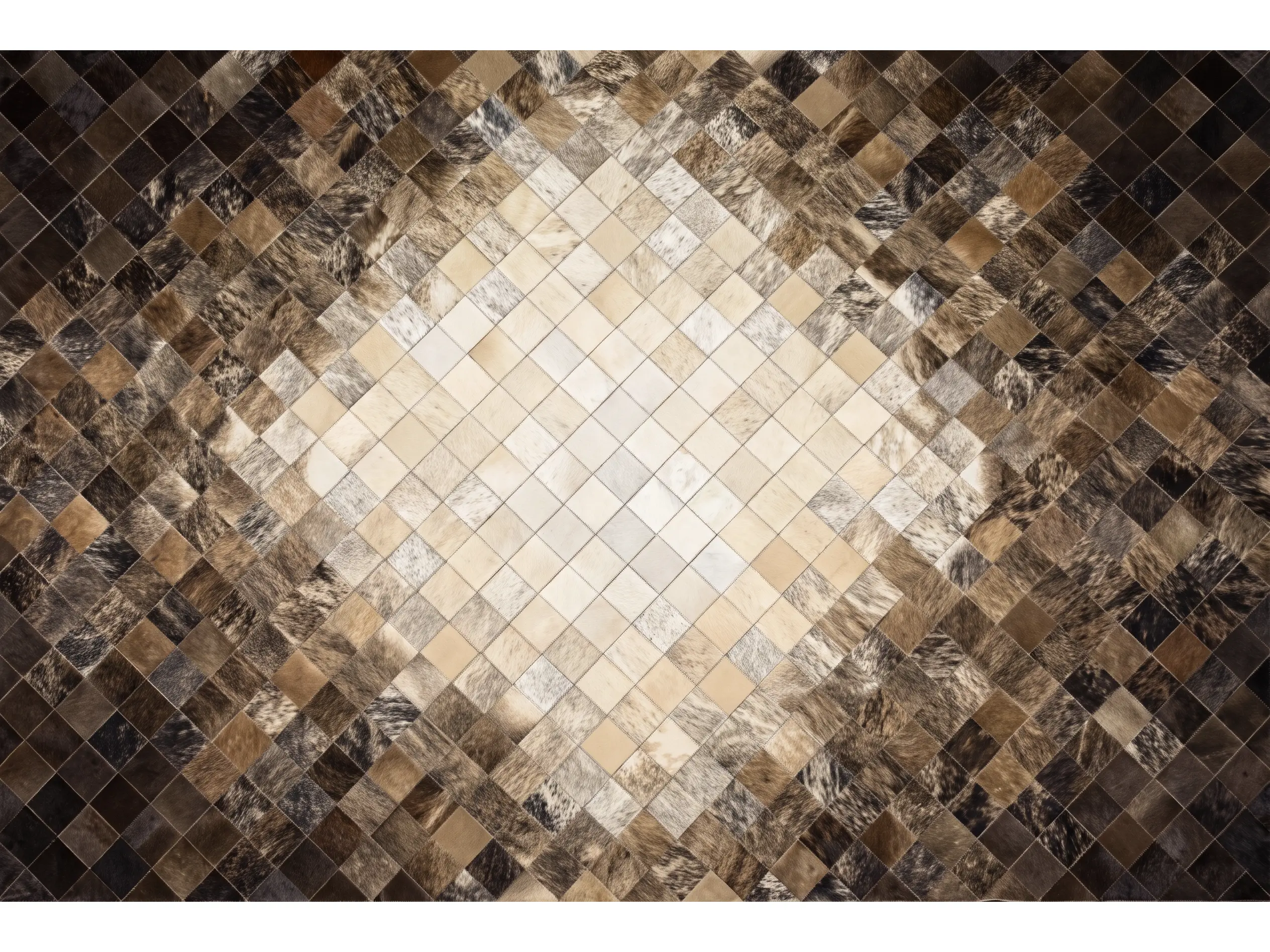 Patchwork Cowhide Rugs | Genuine Hair-On Cowhide | Hualo Decor (CPR-RC-005) cowhide patchwork rug