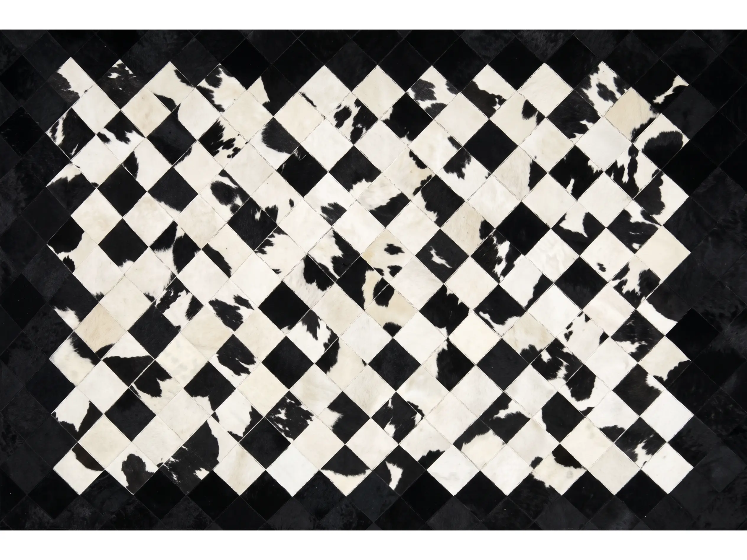 Luxury Patchwork Cowhide Rugs | Designer Interior Rugs | Hualo Decor (CPR-RC-012) cowhide patchwork rug