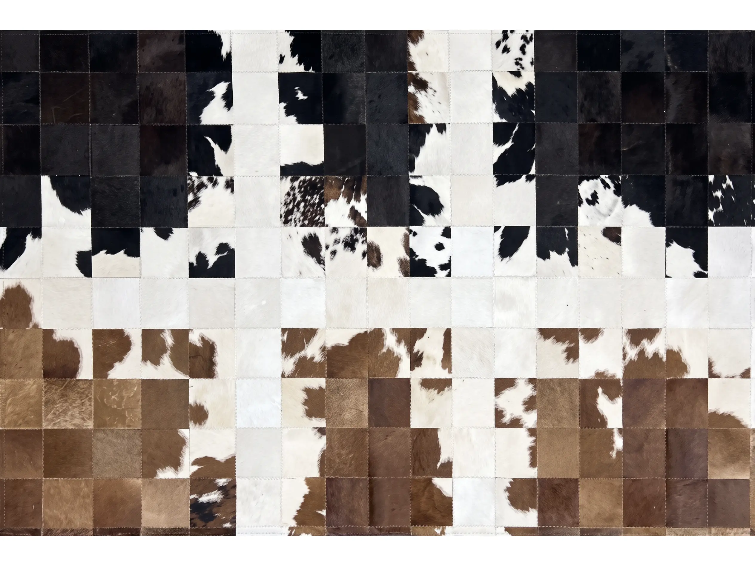 Luxury Patchwork Cowhide Rugs | Designer Interior Rugs | Hualo Decor (CPR-RC-013) cowhide patchwork rug