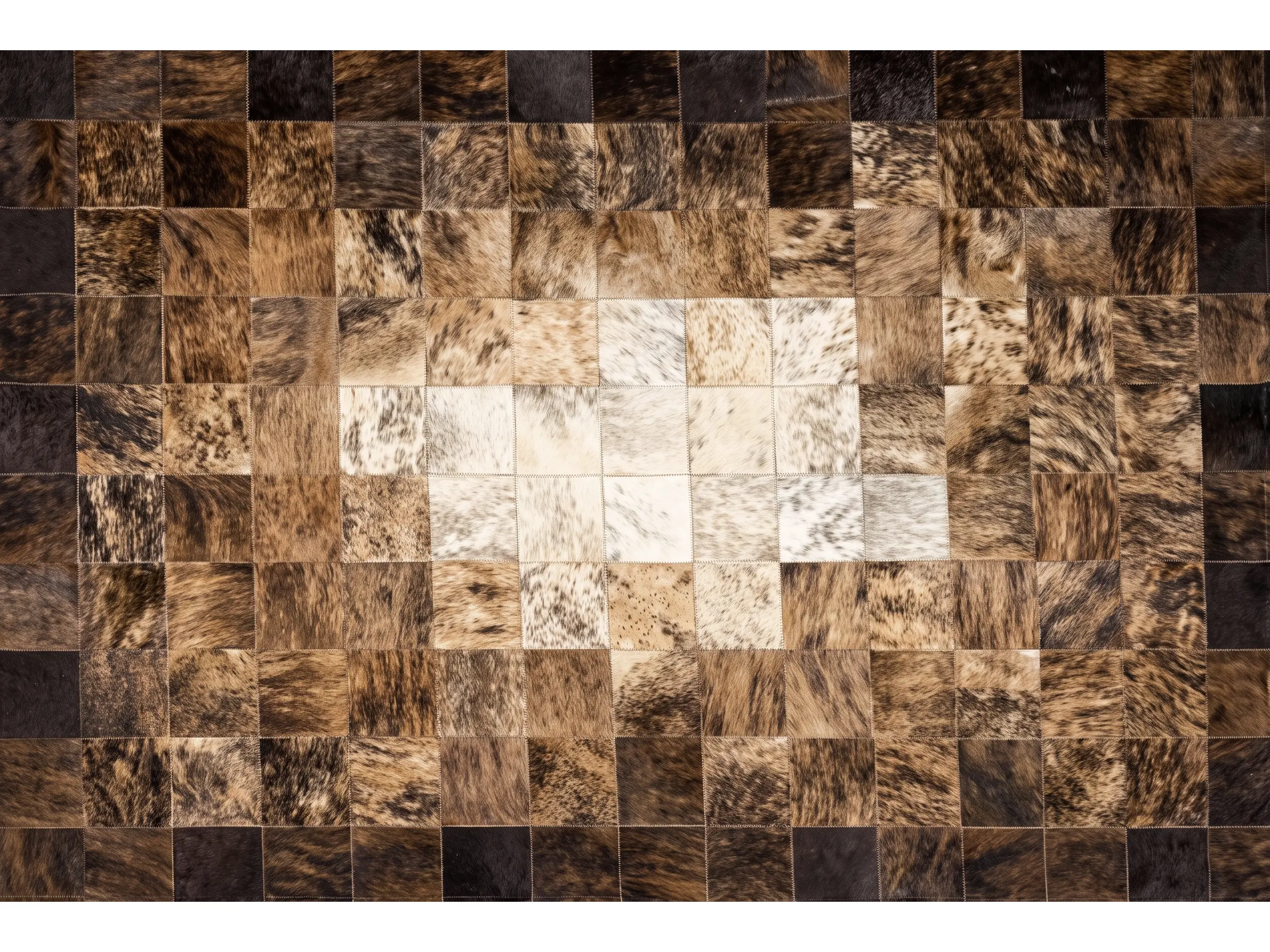Luxury Patchwork Cowhide Rugs | Designer Interior Rugs | Hualo Decor (CPR-RC-016) cowhide patchwork rug