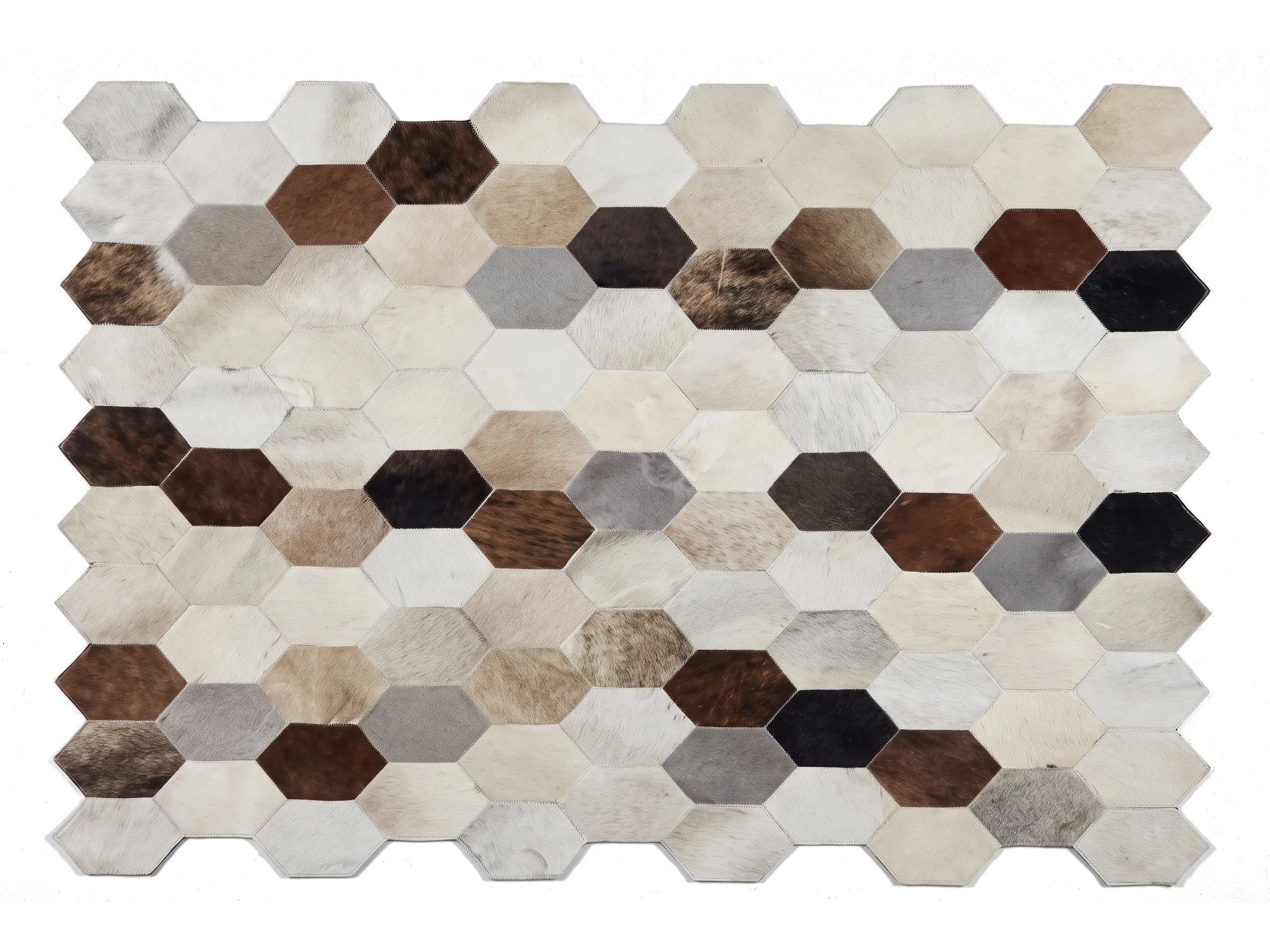 Custom Patchwork Cowhide Rugs | Bespoke Designs & Sizes | Hualo Decor (CPR-RC-027) cowhide patchwork rug