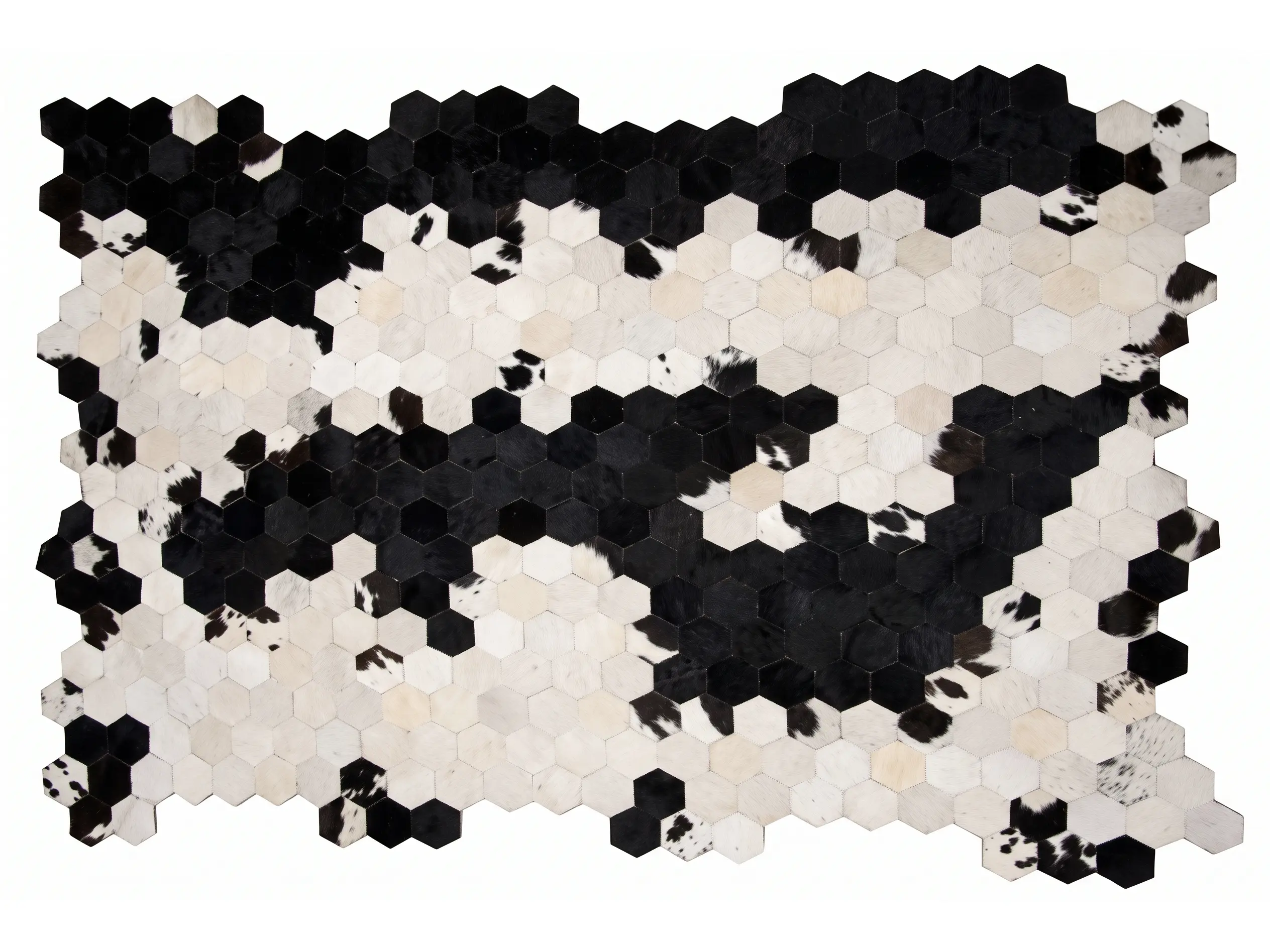 Custom Patchwork Cowhide Rugs | Bespoke Designs & Sizes | Hualo Decor (CPR-RC-028) cowhide patchwork rug