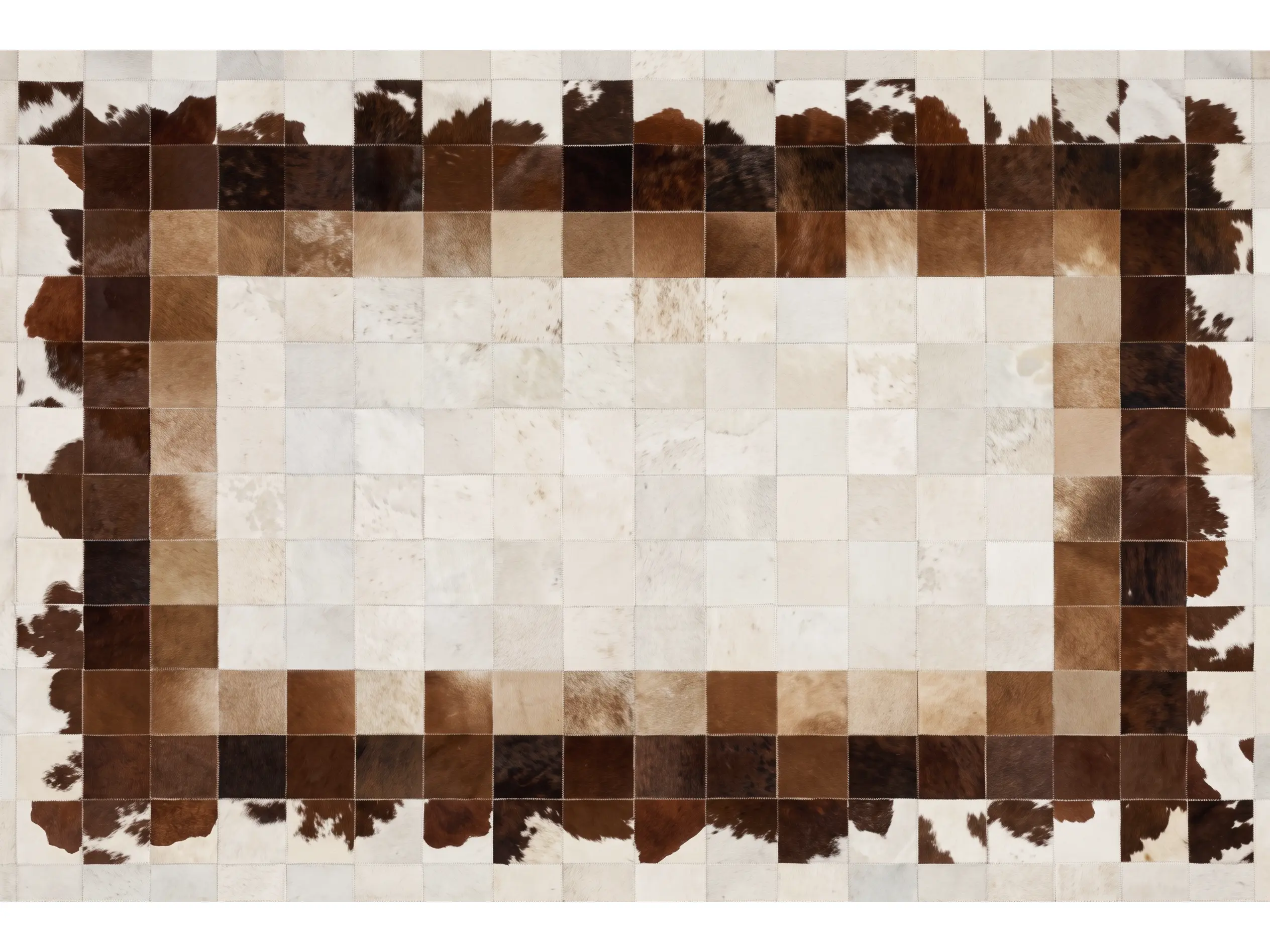 Luxury Patchwork Cowhide Rugs | Designer Interior Rugs | Hualo Decor (CPR-RC-015) cowhide patchwork rug